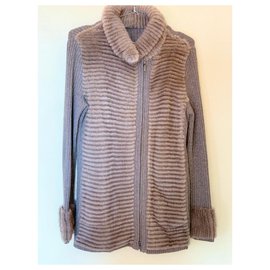 Autre Marque-Beautiful cashmere cardigan and practical mink-Taupe