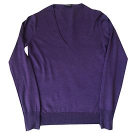 Cruciani Leichter Pullover aus Kaschmir und Seide Lila Lila