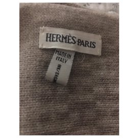 Hermès-Echarpe double face-Beige