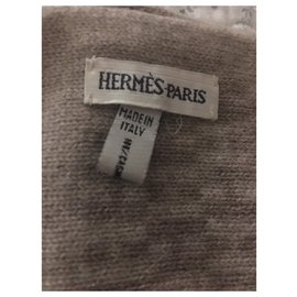 Hermès-cachecol forrado-Bege