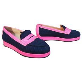 My Suelly mocassins cuir et raphia MySuelly p37 état neuf Rose Bleu Marine
