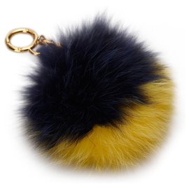 Fendi-Fendi Black Fur Pom-Pom Key Chain-Black