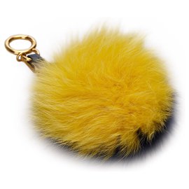 Fendi-Fendi Black Fur Pom-Pom Key Chain-Black
