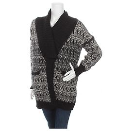Cynthia Rowley Strickjacke Schwarz Weiß Wolle Alpaka Acryl S Schwarz Weiß