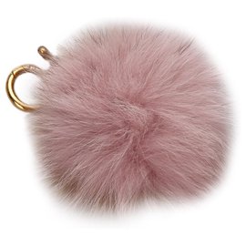 Fendi-Fendi Pink Fur Pom-Pom Key Chain-Pink