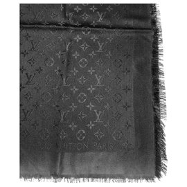 Louis Vuitton-Chal Louis Vuitton monograma negro-Negro