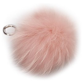 Fendi-Fendi Pink Fur Pom-Pom Key Chain-Pink
