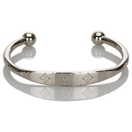 Louis Vuitton Silver Monogram Jonc Bangle Silvery
