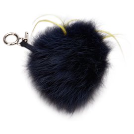 Fendi-Fendi Black Monster Fur Key Chain-Black