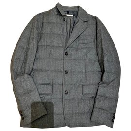 Moncler-Männer Mäntel Oberbekleidung-Grau