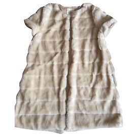 Zara Kunstpelz Weste beige Beige