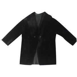 Autre Marque-THE RUF - Manteau réversible en peau retournée-Noir