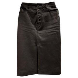 Gonna lunga in pelle stretch Joseph Denna Nero