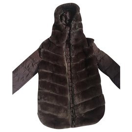 Autre Marque-The RUF - Reversible Rex & Puffer Brown Hooded coat-Marrone