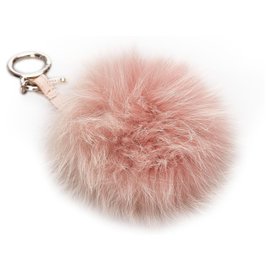 Fendi-Fendi Pink Fur Pom-Pom Key Chain-Pink