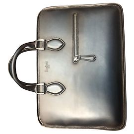 Berluti Porte-Documents Un Jour Petit En Cuir Bleu