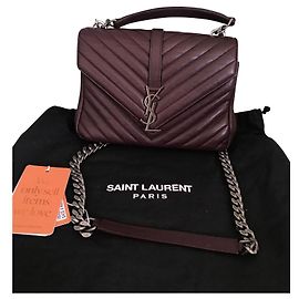 Yves Saint Laurent Sac universitaire moyen Bordeaux Prune