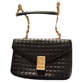 Céline-Small C bag in quilted calf leather-Black