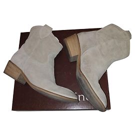 MINELLI T mastic beige suede ankle boots 39 Beige
