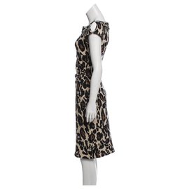 Diane Von Furstenberg-Vestido vintage de jersey de algodão-Estampa de leopardo
