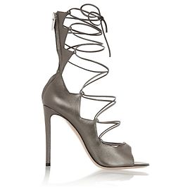 Gianvito Rossi Pop Piombe Gladiator style heeled sandals Silvery Grey Metallic