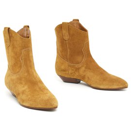 Saint Laurent-CAMEL SUEDE FR37 NEW-Caramel
