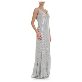 Ralph Lauren-Silver Kendalyn evening dress-Silvery