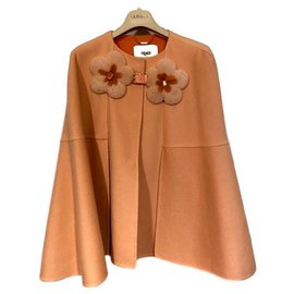 Fendi-Cap of diubke cashmere-Peach