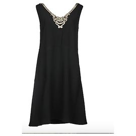 Robe de soirée en satin noir Prada Noir