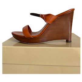 Sergio Rossi Mules compensées Marron Caramel