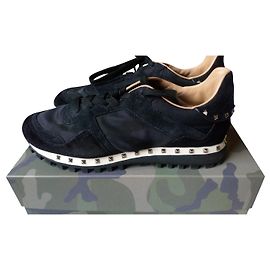 Valentino Garavani Basket Camouflage Valentino Noir Beige Doré