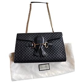 Gucci Emily Guccissima Leather Handbag Black Black