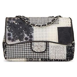Chanel Classique Jumbo neuf en patchwork de PVC, cuir et tweed Multicolore