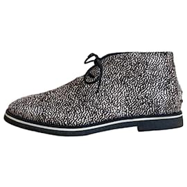 Botas desert Tod's No_Code em pele de bezerro branco e preto Preto Branco