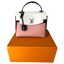 Louis Vuitton Lockme Ever Handtasche Leder Schwarz Rosa Weiß Schwarz Pink Weiß