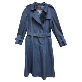 Burberry-trench coat vintage Burberry para mulher 40-Azul marinho