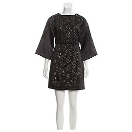 Maje Rebecca verziert Satin Minikleid Schwarz