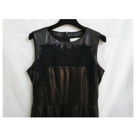 Valentino-Valentino high fashion leather dress t. 40 IT-Black