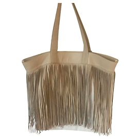 Rita & Zia XL-Einkaufstasche mit Fransen Beige