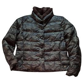 Weekend Max Mara Camouflage Green Puffer Jacket Khaki