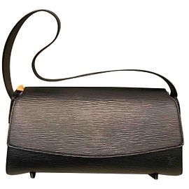 Louis Vuitton Epi Black Leather Handbag Black