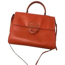 Prada Leather Handbag Orange Orange