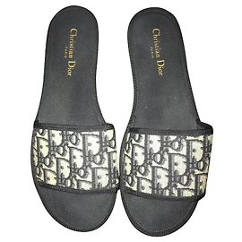 Christian Dior Mules Black Beige