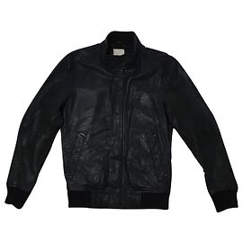 Diesel Schwarze Lederjacke Schwarz