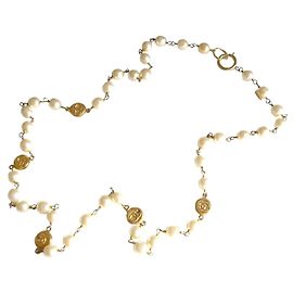 Chanel Collares largos Blanco Dorado