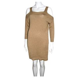 Massimo Dutti golden metallic knit dress Golden Metallic