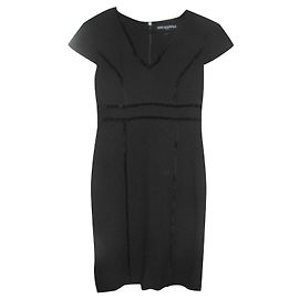 Karl Lagerfeld schwarzes Kleid mit Fransen Schwarz