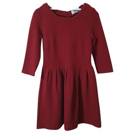 Vestido Ganni Burdeos de Algodón Burdeos