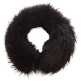 Cuello de piel de mapache negro Parosh 70 cm Negro