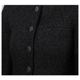Chanel-braided tweed jacket-Black